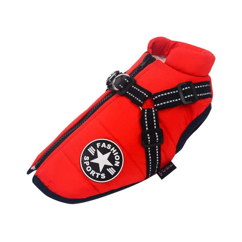 Warm Fleece Large Dog Jacket Waterproof Pet Coat